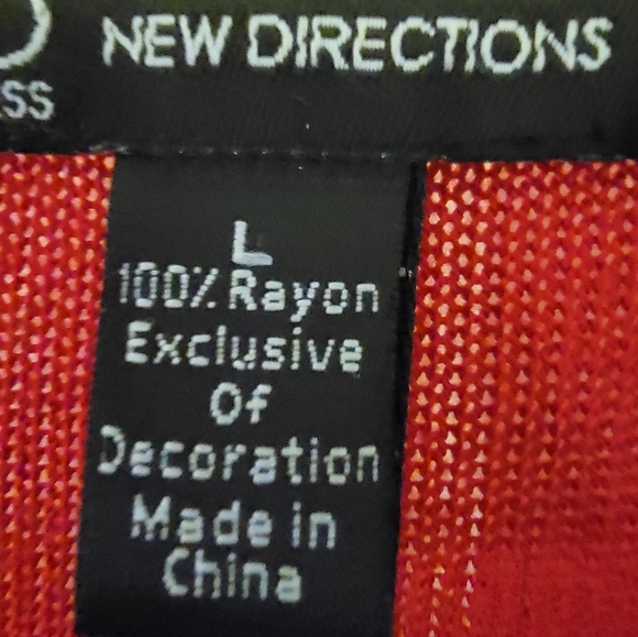 New Directions Vibrant Red Long Sleeve Dress Size Large NWT - Picture 3 of 5